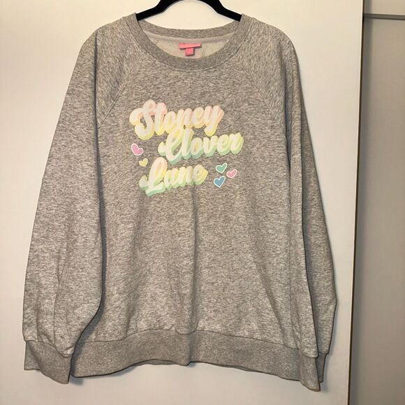 Stoney Clover Lane Target Large Light Gray Colorful Graphic Crew Sweatshirt EUC - Picture 1 of 11